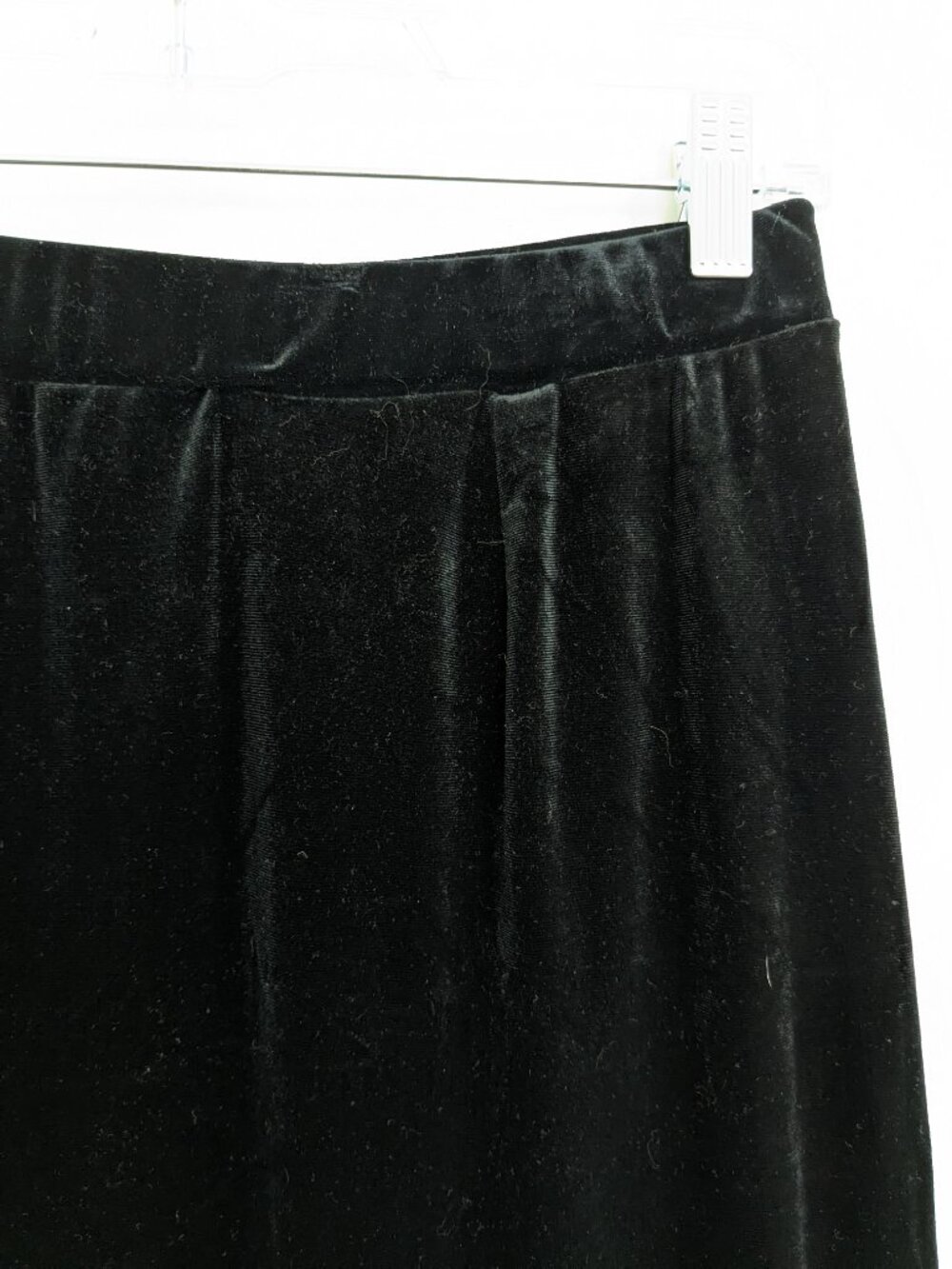 LRL Ralph Lauren Black Velvet Skirt Large Straight Retro Romance Whimsigoth Midi - Picture 3 of 8